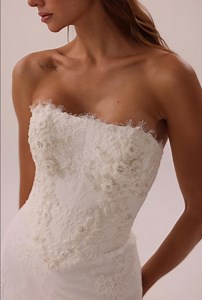 Chantilly Lace Wedding Corset Top | Optional Skirt | Custom Embroidered Bridal Set | Strapless Corset for Modern Brides - Etsy