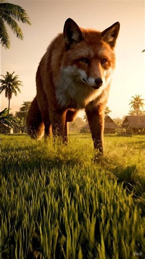 Huge Fox in Village #GiantWolf #HugeAnimals #VillageStory