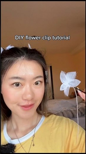 DIY flower hair clip tutorial 🌸
