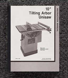 Fits Delta - 10" Tilting Arbor Unisaw Operator Instruction Maintenance Manual 34-829 - Etsy