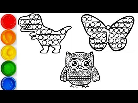 Popit Animals Drawing for Kids and Toddlers