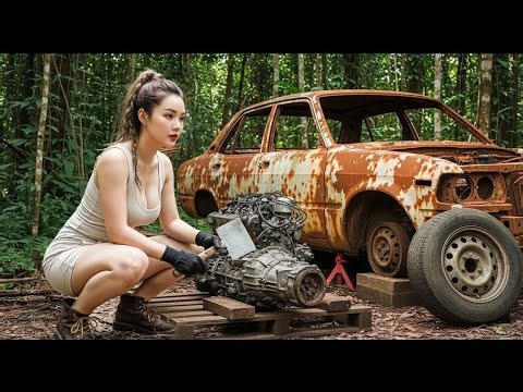 Smart Girl Fixes Broken Car Alone – Unbelievable Restoration Skills