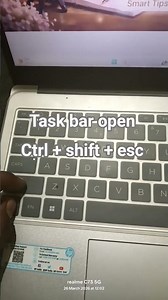 laptop or PC me task bar open shortcut keys in ctrl + shift + esc in open #windows #shorts