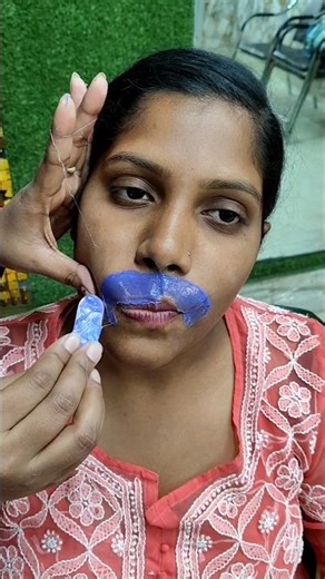 How to wax upper lip at home #trending #Nisha beauty parlor #Beans wax #yt