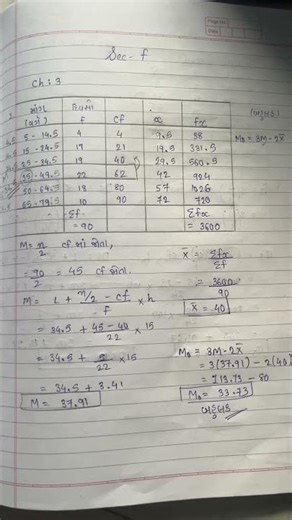 Std 11 Stat assignment Section F (ch:3) Q-1
