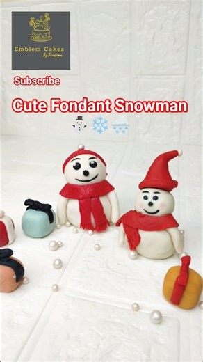 ⛄How To Make Snowman With Fondant❄️Step-by-Step Tutorial #snowman #cake #shorts #christmas
