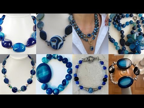 Agate and Blue Gemstones 😍| Necklace Designs That Shine with Pure Elegance