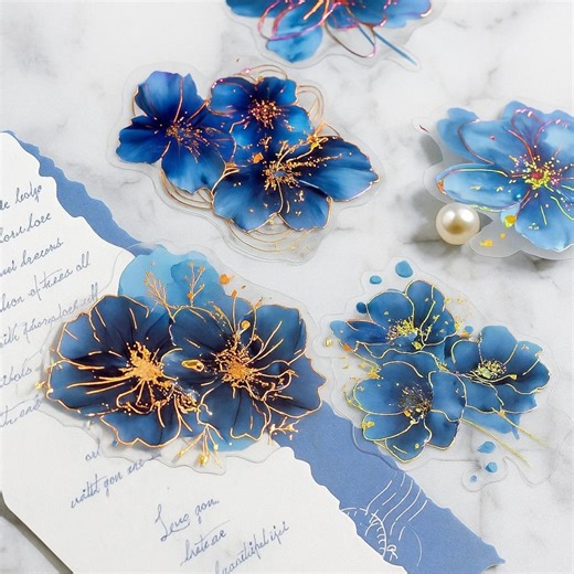 Gold Foil Watercolor Flower Stickers – Watercolor Christmas Cards PET Stickers for Journaling, Scrapbooking & Holiday Gift 20pcs - Etsy