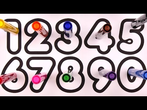 ( Numbers ) Learn Numbers with BIG Marker Pen Glitter Coloring Pages / Akn Kids House