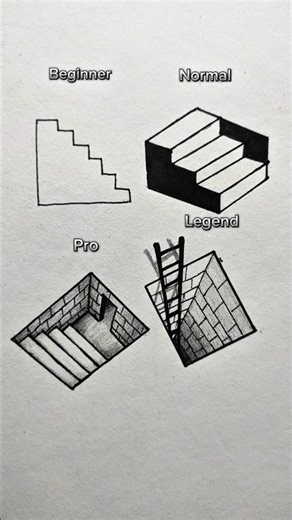 draw Stairs in different lvl #drawing #tutorial #trending #shorts
