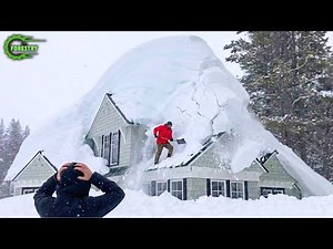 Idiot Snow Removal: Massive Roof Avalanche | Extreme Dangerous Plow Truck Fails #2