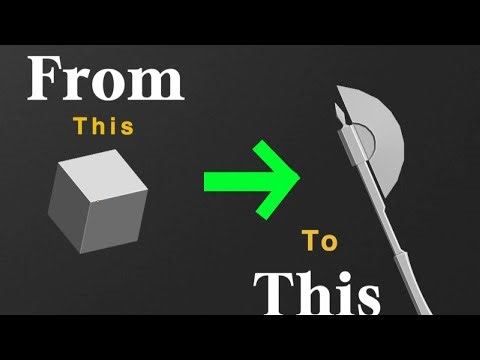 From a Cube to Axe in Blender - Full video