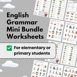 Mini Bundle English Grammar Printable Worksheets for Primary Students (digital Download) - Etsy