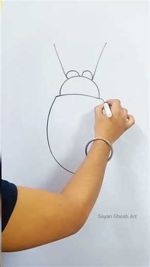 Ladybug Drawing 🐞✨ | Easy Step by Step Ladybug Drawing Tutorial #shortsfeed #art #shorts