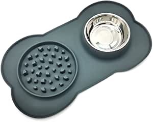 Puzzle Slow Feeder Dog Bowl, Silicone and Portable