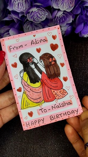 Cute Bestie Card Making Idea 💕 | Handmade Friendship Card #shorts #bestfriendcard