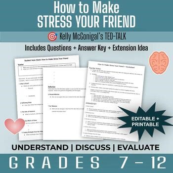 TED Talk Video & Questions| How to Make Stress Your Friend | Grades 9–12