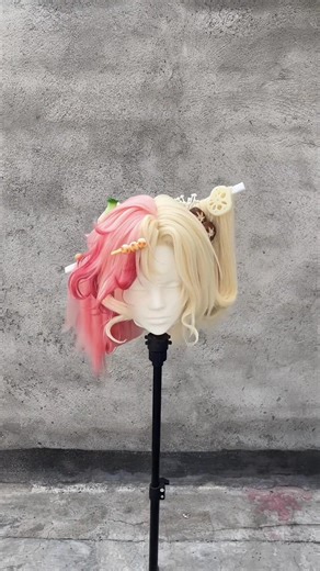 ASMR immersive cosplay wig process ✨ Relaxing & satisfying #asmrwig #wigstyling #cosplaytutorial #animecosplay #handmadewig