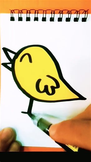 Drawing and Coloring a Cute Baby Bird 🐣✨ | Satisfying Art #shorts #birds #babybird