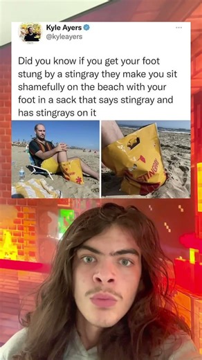 Did you know if you get your foot stung by a stingray they make you sit shamefully on the beach