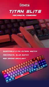 Shortcut GAMEN Keyboard Titan Elite Tombol fn backspace -> Nyalain RGB Tombol fn alt -> 9 Mode RGB Tombol fn kanan/kiri -> Kecepatan RGB Tombol fn atas/bawah -> Brightness RGB #gamenindonesia #bornfowinner #keyboardmechanical #MarchtoVictory | Gamen Indonesia