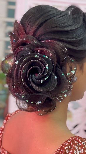 22K views · 90 reactions | Flower bun hairstyle tutorial step by step ❤️ | Makeover by Shrabani | Facebook