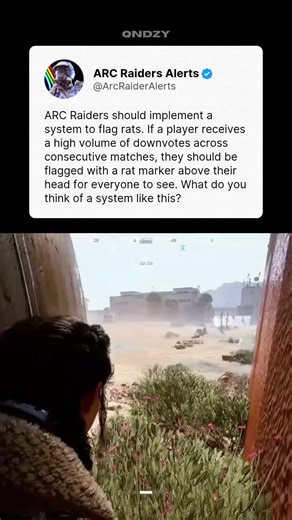 ARC Raiders should implement a system to flag rats. If a player receives a high volume of downvotes across consecutive matches, they should be flagged with a rat marker above their head for everyone to see. What do you think of a system like this? #Gaming #Gamer #ARCRaiders #TheFinals #Battlefield6 #Extraction #ExtractionShooter #PlayStation #Steam #PCGaming
