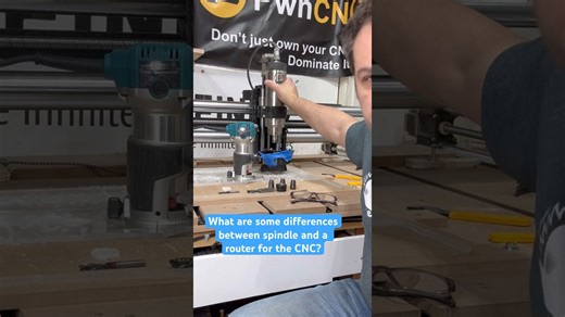 Differences between a spindle and router for a CNC #woodworkingtools #cnc #workshop