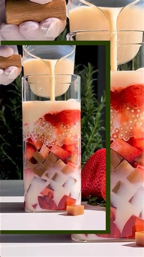 Tapioca pearls strawberry sago #shorts #food