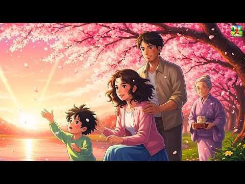 Spring Picnic Under Cherry Blossoms 🌸 | Cozy Ghibli Style Animation | Peaceful Family Moments