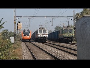 Triple Train Action on Indian Railways Track 😱Three Trains Running Together | Non-stop runing