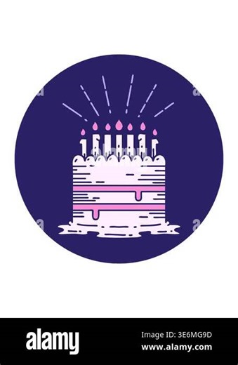 pressure popping animation of icon of a tattoo style birthday cake Stock Video Footage - Alamy