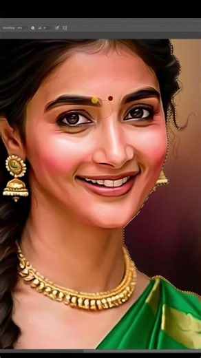 Pooja Hegde Realistic Painting 🎨 | Photoshop Art 💯