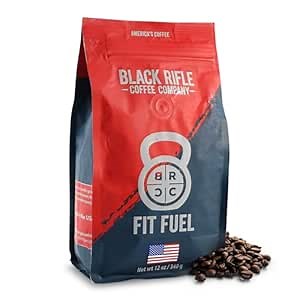 Black Rifle Coffee Company Fit Fuel, Medium Roast Whole Coffee Beans, 12 OZ Bag