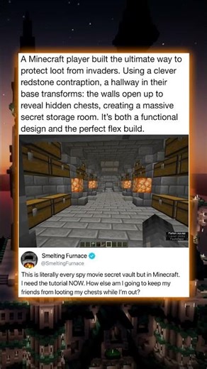 A Minecraft player built the ultimate way to protect loot from invaders. Using a clever redstone