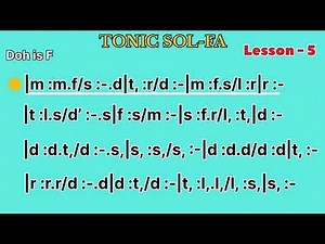 Tonic Solfa-fa | Lesson- 5