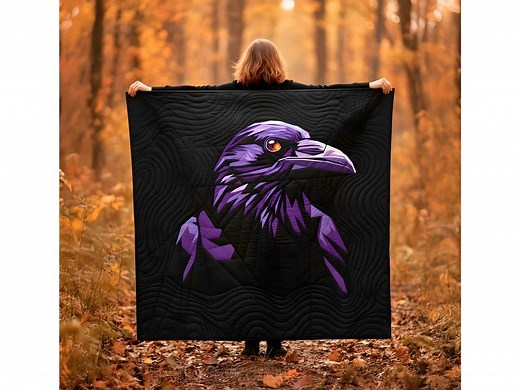 Raven Halloween Throw Quilt Pattern (PDF) – 50" Gothic FPP Sewing - Etsy