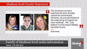 Family of Madison Scott release emotional statement