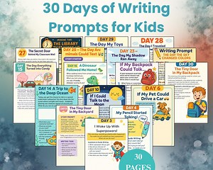 30-day Kids Writing Prompts • Creative Story Starters (digital Download) - Etsy