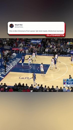 A rare moment that can bring fans to their feet, Ben Simmons dropping a three 👏 | Sixers Nation
