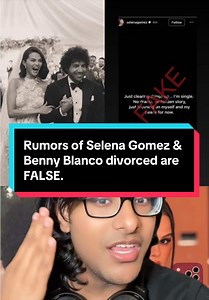 Rumors of Selena Gomez & Benny Blanco divorced are FALSE. A week ago, an Instagram story which seemed to be posted by Selena Gomez and deleted minutes after, started circulating the Internet. The message detailed Selena announcing she’s single and there is no drama. For almost a week, X went crazy with rumors of Selena Gomez & Benny Blanco are getting a divorce after 7 months of marriage. Some accused Benny Blanco of cheating. However, all the rumors are false. The Instagram story posted & delet