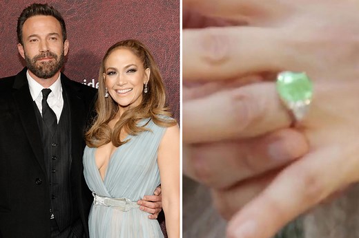 See JLo's green diamond engagement ring worth 'over $3M' in new pics
