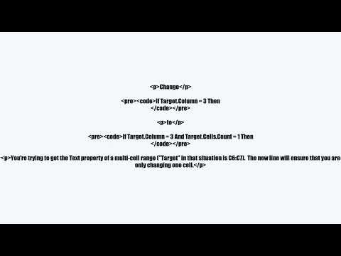 Excel VBA Code error, when using Number Increment (CTRL Drag)