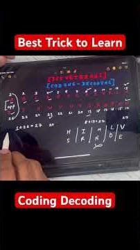 Best Trick to Learn Coding Decoding for all Exams!!! #ssc #ssccgl2025 #ssccgl2026 #sscgd #sscchsl