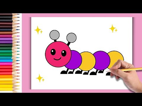 How to Draw a Cute Colorful Worm | Easy Drawing for Kids & Beginners #cutedrawing #easyart #forkids