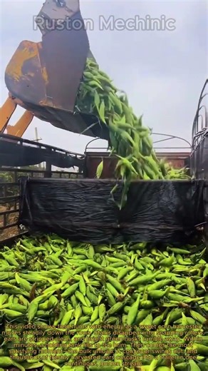 Incredible Mechanical Sweet Corn Harvesting and Unloading