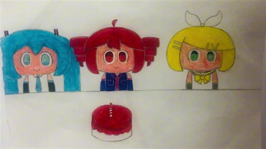 【重音テト、鏡音リン、初音ミク】生日快乐【OpenUtau/VOCALOID Cover】(画的不好请别喷/对不起重音テト生贺发晚了)