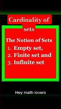 The Notion of Sets(Empty set, Finite set and Infinite set) ‪@mathT_21‬​
