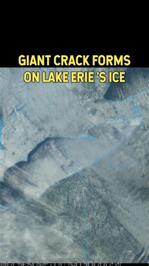 👀 I was checking out Lake Erie's ice on the satellite... Check this out... You can see a giant crack forming on the ice sheet from near Long Point #Ontario to #Cleveland, OH! This was likely caused but winds shifting the ice sheet southward toward the American side of the lake. | Ray Petelin Weather