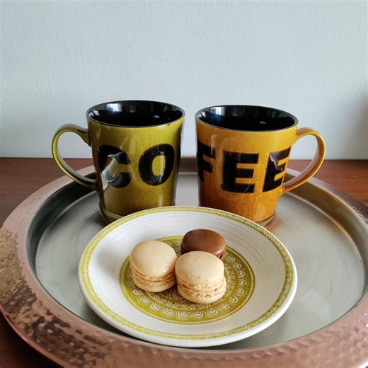 Vintage Pfaltzgraff COFFEE Mugs – Green & Yellow Ceramic Pottery Set of 2 - Etsy